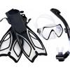 KQFCAZRE Maschera E Set Nuoto E Snorkeling Completo Maschera a Grande Cornice Boccaglio a Secco Anti Infiltrazioni Regolabili Multimisura Silicone Morbido E, Rosso, S