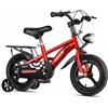 KQFCAZRE Bicicletta per Bambini Bici per Principianti con Rotelle Paracatena Telaio Compatto in Acciaio al Carbonio per Equilibrio E Comfort Adatta per Parchi Percorsi Casa E Quartiere