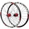 QHYRZE Set Di Ruote Per MTB Da 24 Perno Passante For Cassetta 7-12 Velocità | Anteriore 15*100mm Posteriore 12*142mm, Freno A Disco, Cerchio In Lega Di Alluminio, For Cassetta 7-12 Velocità