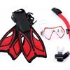 Chatonshen Maschera Subacquea con Kit Immersione con Boccaglio Secco Regolabili a Cinghia Lente in Vetro Temprato E Gonna Morbida in Silicone per Comfort, Rosso, M
