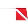 TOYANDONA Bandiera da Immersione Rossa, Dive Flag for Scuba Diving, Asta Rigida da 60 Cm, Segnalazione ad Alta visibilità per Snorkeling e Boating