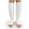 LOVIVER Paratibia da Arti Marziali Parastinchi Allenamento Protezioni Tibia Piede Aderenti Morbidi con Imbottitura in Spugna Adatti per Muay Thai Kickboxing, Array, Bianco, XS