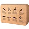 ABCORPHIC Yogaklotz, 22 x 14 x 14 cm, Aus Naturkork, rutschfest & leicht zu greifen, ideale per yoga, 1260 g (1)