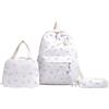 Generisch Zaino da donna con fiocco, in nylon, grazioso set di zaini Kawaii con motivo a fiocchi, zaini per bambini e ragazzi, bianco, Einheitsgröße, Zaino daypack