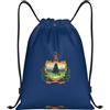 CHXtao Zaino con coulisse con bandiera del Vermont, per sport, viaggi, palestra, leggero, Nero , S, Classico