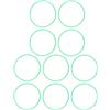 Generic Set di Cerchi per Allenamento Sensoriale 10 Pezzi per Esercizi di Fitness per Bambini Anelli Cavi Diametro 40 Cm in Materiale Plastico per Esterni (Verde Largo 18 mm)