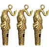 WRITWAA 3 Pezzi Fischietto Elefante in Rame, Fischietto a Forma di Elefante, Oro, Portachiavi Decorativo, per attività All'aperto e Decorazione Portachiavi