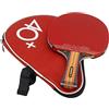 OOTO SANWEI TS7 Club Table Tennis Bat with Case - 5 ply black Ayous Wood - Ping Pong Racket Paddle - ITTF Competition approved rubbers - Comfortable Handle - Includes Bat Case