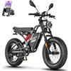 Fafrees Bici Elettrica per Adulti 20 x5.0 Fat Tire L1e-B Bicicletta Elettrica 48V25Ah Batteria Rimovibile, Sospensione Doppi, Autonomia di 80-140km, Freni a Disco Idraulici, Nero, Supporto Telefono