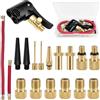 CiShow Set di adattatori per valvola per bicicletta, 15 pezzi, adattatore per valvola automatica, adattatore per valvola francese, adattatore per valvola del compressore, pompa dell'aria, ago e adattatore