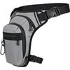 Jinfanshurich Borsa da gamba da moto, unisex, impermeabile, regolabile, grande capacità, per cellulare e portafoglio, grigio., neutro