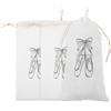SHINEOFI Set 3 Pezzi Sacche per Scarpe da Danza Antistatico Bianco Coulisse, Organizer Facile da Pulire per Ballerine Principianti