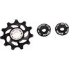 POENVFPO Puleggia per deragliatore posteriore per mountain bike, 11T, con cuscinetto in ceramica, leggero, in lega di alluminio, per deragliatore a 8/9/10/11 velocità, antiruggine e (nero)