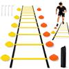 dellyy Kit Allenamento Calcio, Scaletta Agilità, 6 Metri e 12 Gradini