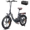 Fafrees F20 Pro Bicicletta elettrica pieghevole da 20 pollici, batteria da 36V 18Ah 25km/h, Fat ebike 250W bici elettrica Mountain bike (verde colorato)
