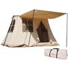Amagogo Tenda Campeggio Tenda Rifugio Tenda Outdoor Tenda Canopy con Spaziosa E Area Lounge Pareti con Archi E Finestre a Rete Ariosa in Alluminio Leggeri E, Media 240x220x160cm