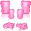DR. WATCH Attrezzatura di protezione per bambini, ginocchiere, gomitiere e polsiere per ciclismo, pattinaggio, pattinaggio e molto altro ancora, sicure, regolabili, confortevoli (rosa)