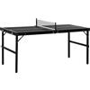 SPORTNOW Mini Tavolo Ping Pong Pieghevole con Rete da Gioco e Maniglia da Trasporto, Tavolo da Ping Pong in Alluminio e MDF, 152x76x72 cm, Nero