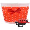 GALPADA Cestino per Bicicletta in Plastica Fatto a Mano Lavorazione a Maglia e Fiocco Rosso, Comodo per Riporre Oggetti su Scooter e Bici Colore Casuale Stile Stili Multipli