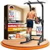 DH FitLife Power Tower, sbarra per trazioni autoportante, regolabile in altezza a 10 livelli fino a 222 cm, barra per trazioni 150 kg, barre per dip 300 kg, profilo in acciaio 50 × 50 mm, attrezzi per