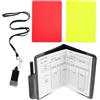 Zerodeko Set Arbitro Calcio con Fischietto con Cartellini Rosso e Giallo in Pu Leggero e Resistente e Taccuino per Partite di Calcio e Sport Scolastici
