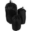 HAKIDZEL Set 3 Sacchi Compressione Oxford 600d Nero per Giacche in Piumino e Abbigliamento, Organizer per Trekking e Escursionismo