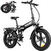 Zylvro Bici Elettrica Pieghevole per Adulti, Motore Potente, 20×4.0 Fat Tire, 48V Batteria, 7 Velocità, Autonomia 40-110km, Bicicletta Elettrica per Spostamenti urbani, Avventure All'aria Aperta