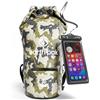 Earth Pak Borsa Impermeabile con Tasca Frontale - Ideale per Kayak, Canottaggio, Pesca, Rafting, Sci, Nuoto, Campeggio, e Snowboarding (Mimetico, 30L)