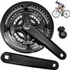 PORFOYO Guarnitura per Mountain Bike da 170 mm, 6/7/8-Fach Guarnitura per Bicicletta, Pedivella Bici, Guarnitura Corona Bicicletta con 28-38-48T, Lega di Alluminio, per MTB Mountain Bike