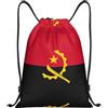 CHXtao Angola Flag - Zaino con coulisse per sport, viaggi, palestra, leggero, Nero , M, Classico