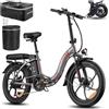 Fafrees Bici Elettrica Pieghevole Adulto da 36V18Ah Batteria Rimovibile Motore 250W Bicicletta Elettrica Autonomia di 68-90 km Ebike, Freni a disco idraulici, 7 Velocità,Grigio,con Lucchetto per Bici
