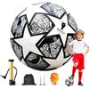 CLIUNT Pallone Da Calcio Champions, Pallone da Calcio Taglia 5, Calcio con Pompa Set, Interni ed Esterni, Per Giovani e Adulti, Per Formazione Allenamento e Gioco