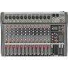 Generic Console mixer audio USB professionale a 12 canali con connessione Bluetooth, alimentazione phantom 48V e equalizzatore a tre bande per musica ed eventi