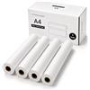 Ablemark Carta Termica A4, 4 Rotoli da 8 m, Senza BPA, 32 m Totali | Larghezza 210 mm per stampanti termiche A4 portatili, ideale per documenti, fatture, studio, ufficio, casa e viaggi