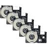 vhbw 5x Cassetta nastro compatibile con Casio KL-C500, KL-8200, KL-P1000, KL-HD1, KL-G2 etichettatrice 8m x 6 mm nero su bianco