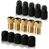Mobi Lock 5 Pezzi (+ 10 Tappi) Adattatore Valvola Presta in Ottone - Converte Presta in Schrader/Auto per Tutti i Tipi di Biciclette, E-Bikes e E-Scooter - di Mobi Lock