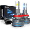 BEAMFLY Lampadine LED H11 36000LM per Fari Lenticolari, BEAMFLY H8 H9 Kit di Conversione Alogeno/Xeno per Faro Lenticolare Auto, VLED Proiettore Lampade 100W Alta Potenza, 6000K Luce Bianca Forte Fredda
