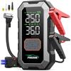 PHSDOR Avviatore Batteria Auto con Compressore 150PSI, 8000A 25000mAh Booster Avviamento Auto (Tutti Gas/10.0L Diesel), Avviatore Emergenza Starter Batteria con Torcia a LED (Argento)