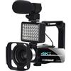 DIGNIFE Videocamera, HD. Videocamera videocamera WiFi Night Vision Vlogging Camera for streaming live 4K 56MP 3.0. Fotocamera Webcam touch screen pollici(128GB SD Card)