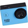 Walmeck Videocamera Sportiva Mini DV, Videocamera D'azione 1080P con Custodia Subacquea da 30 M, per Sport con Casco da Ciclismo (Blu)