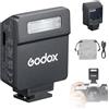 Godox iM22 Mini flash per fotocamera, batteria integrata, 5 livelli di potenza, 440 flash a piena potenza, tempo di ripresa 3s, compatibile con Fuji/Canon/Sony/Nikon/Panasonic/Olympus