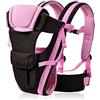 SONARIN All Season Marsupio Neonati con portabiti con cinghia variabile e schienale rimovibile,Ergonomico,Sicuro, Confortevole, adattato al crescente sviluppo del tuo bambino(Rosa)