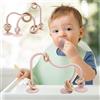 AiTuiTui Giocattolo Sensoriale in Silicone con Ventosa per Neonato 6-12 Mesi, Gioco Interattivo da Tavolo o Seggiolone Bambini 7 8 9 10 Mesi, Giocattolo Educativo per con Anello di Legno (Rosa chiaro)