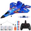 Henakmsl 3CH Aereo Telecomandato FX22, 2,4 GHz Aereo RC Aeroplano Telecomandato con 2 Batterie e Luci Colorate, Aliante Volante Telecomandato per Adatto a Bambini/Adulti/Principianti, Blu