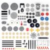 ENPUSI Set di pezzi di ricambio per mattoni, 117 pezzi, ingranaggi per ingranaggi, set con velocità di rotazione, connettore, morsettiera accessori