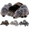 MorisMos Grande peluche a forma di ragno XXL con bambino, 40 cm, morbido ragno gigante, peluche, giocattolo, regalo di compleanno e Natale per bambini