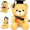 BAISHUWU 26cm Orsacchiotto di Laurea, Peluche di Orsetto di Laurea, Orso di Laurea, Orsacchiotto di Laurea con Diploma e Cappello, Simpatico Orsetto di Peluche Laurea, Regalo di Laurea Orso di Peluche