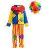 Lito Angels Children's Apparel Lito Angels Vestito Costume Circo Clown e Arlecchino con Parrucca o Cappello per Bambino e Bambina Carnevale Halloween Festa in Maschera Teatro Spettacolo Scolastico Taglia 5-13 Ann