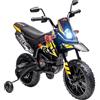 AIYAPLAY Moto Elettrica per Bambini da 37-96 Mesi con 12V Doppi Motori, Motorino Elettrico con Rotelle di Supporto Rimovibili, Fari, Porta USB e Musiche, 6 km/h, Capacità 30kg, Giallo