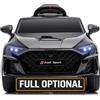 Mondial Toys Auto Elettrica per Bambini Audi RS3 Macchina con Licenza Ufficiale 12V Due Potenti Motori Telecomando Cintura di Sicurezza 3 Punti Porte Apribili Luci LED Musica MP3 (Nero)